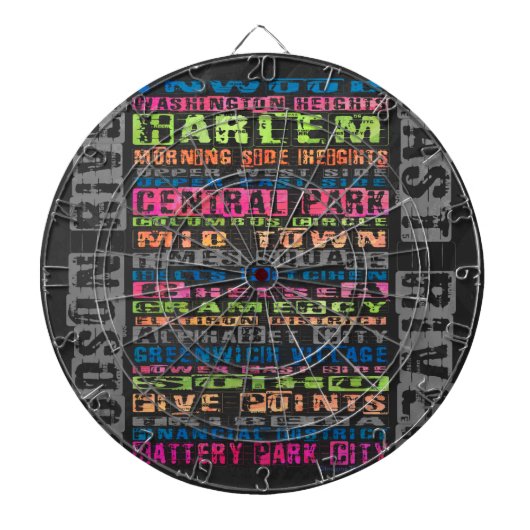 NYC Buurt Regenboog Dartbord (Voorkant)