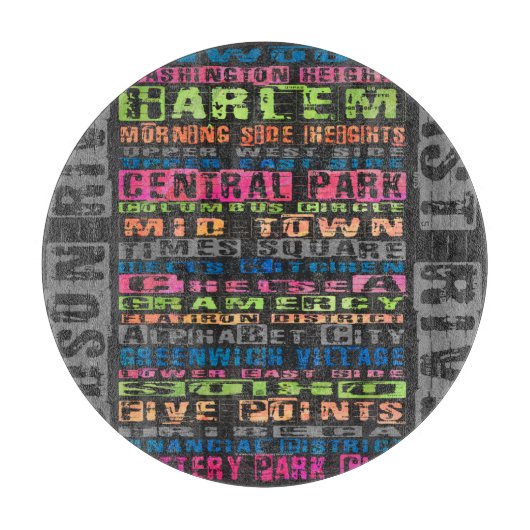 NYC Buurt Regenboog Snijplank (Voorkant)