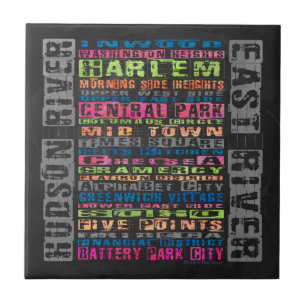 NYC Buurt Regenboog Tegeltje