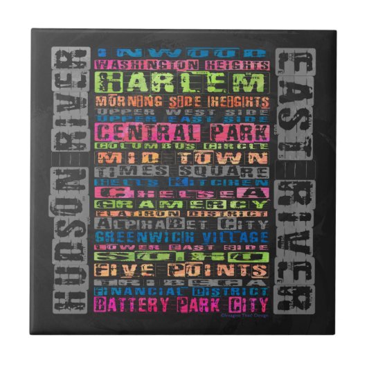 NYC Buurt Regenboog Tegeltje (Voorkant)