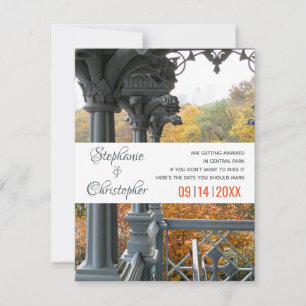 NYC Central Park Damas Pavilion Wedding Save The Date