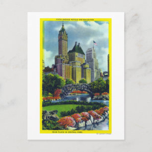 NYC Central Park Uitzicht of 5th Ave Hotels Briefkaart