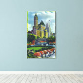 NYC Central Park Uitzicht of 5th Ave Hotels Canvas Afdruk (Insitu (Houten vloer))
