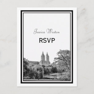 NYC Centrl Pk Lake San Remo Gegraveerd RSVP 1 Uitnodiging Briefkaart