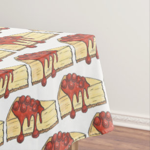 NYC Cherry Cheesecake Slice Dessert Foodie Baking Tafelkleed
