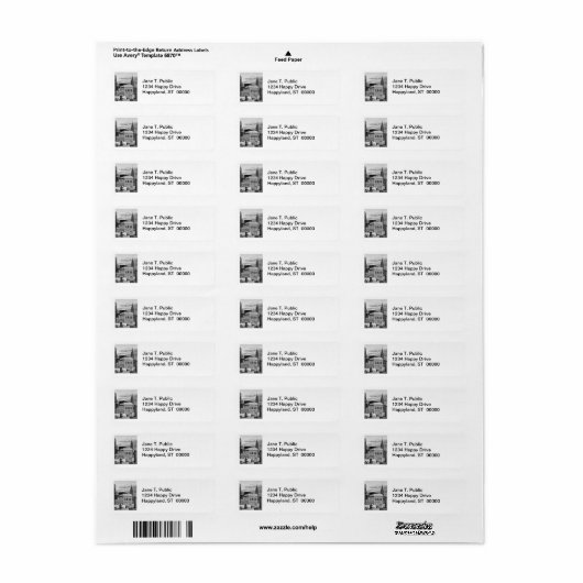 NYC: Chrysler Building, Back of Flatiron B&W 001 Etiket (Full Sheet)