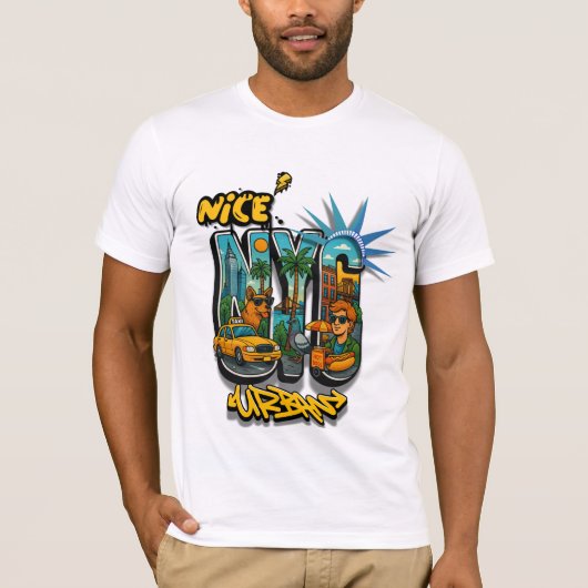 NYC Comic Art Urban T-shirt (Voorkant)