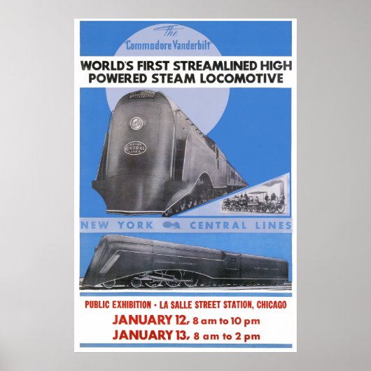 NYC Commodore Vanderbilt Locomotive Poster (Voorkant)
