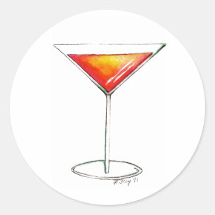 NYC Cosmo Cosmopolitan Cocktail Gemengde Drink Bar Ronde Sticker