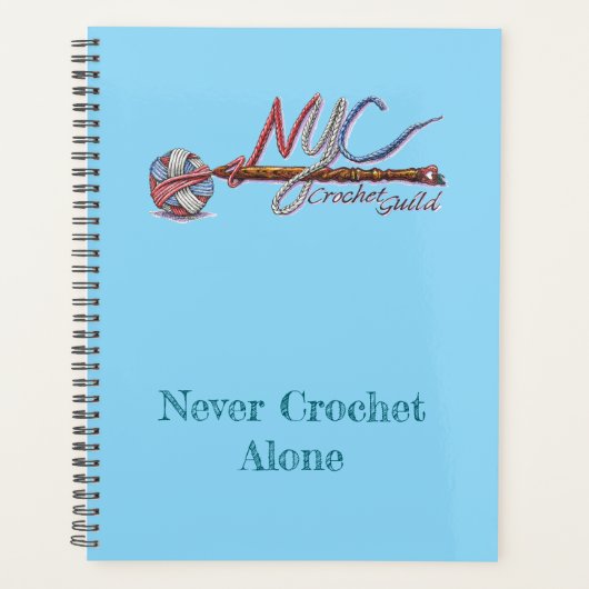 NYC Crochet Guild Blauwe Planner (Voorkant)