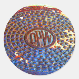 NYC DPW Manhole Hoesje Sticker
