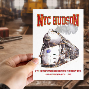 NYC Dreyfuss Hudson Loco. 20th Century Limited Briefkaart