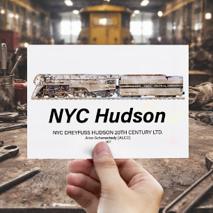 NYC Dreyfuss Hudson Stoomlocomotief. Profiel Briefkaart