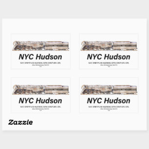 NYC Dreyfuss Hudson Stoomlocomotief. Profiel Rechthoekige Sticker