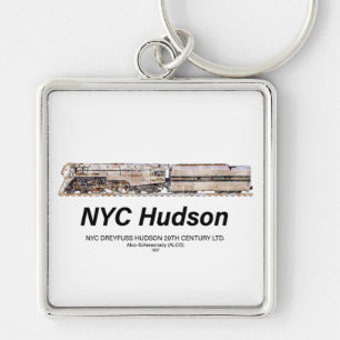 NYC Dreyfuss Hudson Stoomlocomotief. Profiel Sleutelhanger