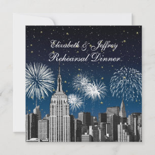 NYC ESB Skyline Blue Star Fireworks repetitie dine Kaart