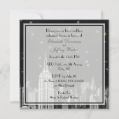 NYC ESB Skyline Etched Black Starry Rehearsal Din Kaart (Achterkant)