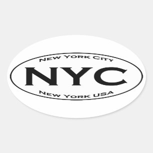 NYC Euro Style Oval Logo Ovale Sticker
