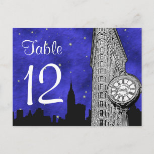 NYC Flatiron Skyline Silhouet BL S2 Tafelnummer