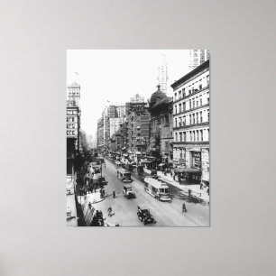  NYC-foto van Broadway (1920) Canvas Afdruk