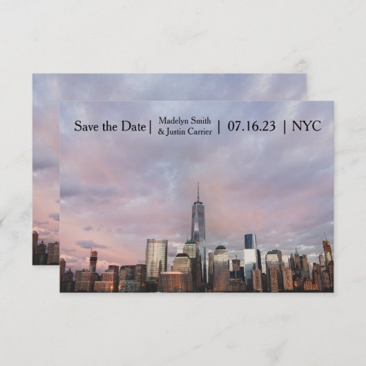 NYC Freedom Tower Foto - 3x5 Opslaan datum Save The Date (Voorkant / Achterkant)