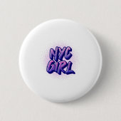 NYC Girl Graffiti Style Ronde Button 5,7 Cm (Voorkant)