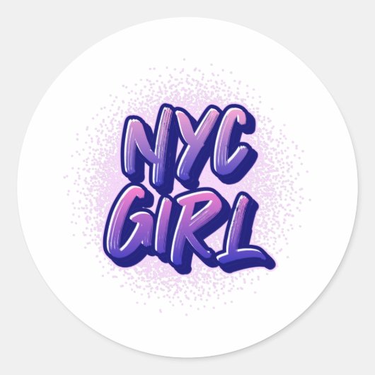NYC Girl Graffiti Style Ronde Sticker (Voorkant)