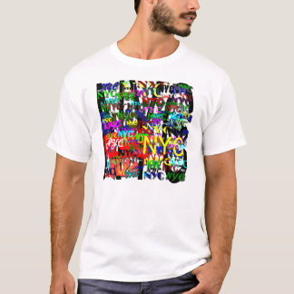 NYC Graffiti Mannen White Large Basic T-Shirt