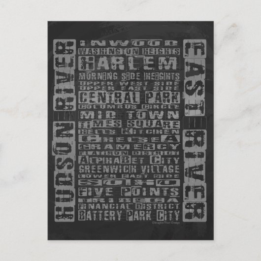 NYC Groeit grijs Briefkaart (Voorkant)