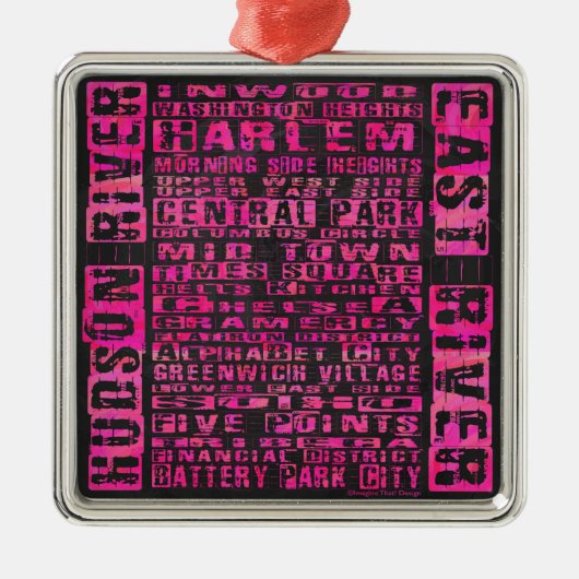 NYC-groepen Hot Pink Metalen Ornament (Voorkant)