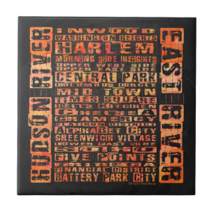 NYC Groepen Sinaasappel Tegeltje