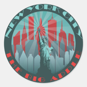 NYC Grote Apple Ronde Sticker
