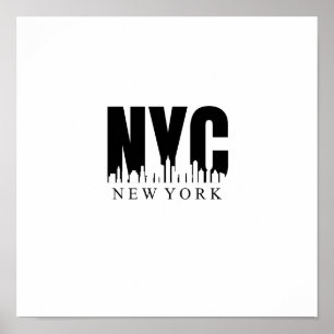 NYC in zwart-wit met Skyline Poster