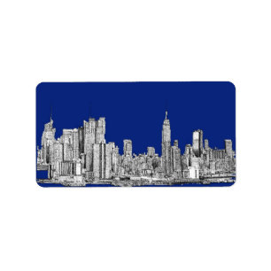 NYC inktkoninklijk blauw Etiket