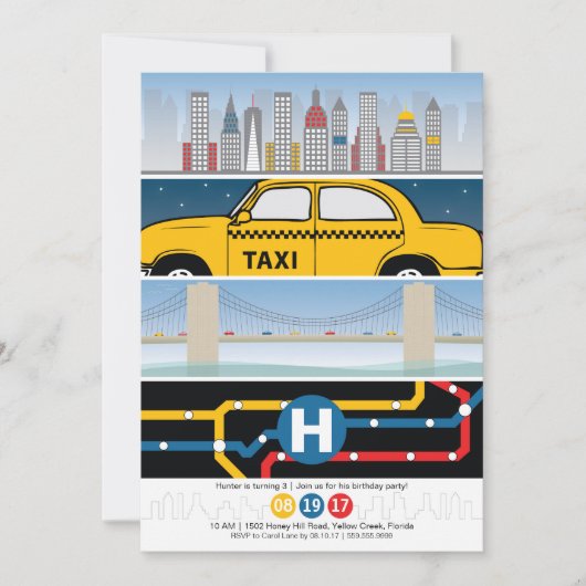 NYC Invitation à l'anniversaire (Devant)