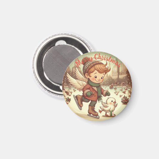 NYC-kerstengel Magneet (Voorkant / Achterkant)