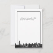 NYC large Skyline Etched BW Merci rouge (Dos)
