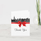 NYC large Skyline Etched BW Merci rouge (Devant)