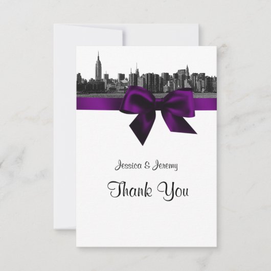 NYC large Skyline Etted BW Merci violet (Devant)