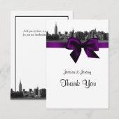 NYC large Skyline Etted BW Merci violet (Devant / Derrière)
