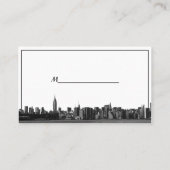 NYC Large Skyline Etted BW Royal Bl Cartes de Plac (Dos)