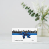 NYC Large Skyline Etted BW Royal Bl Cartes de Plac (Debout devant)