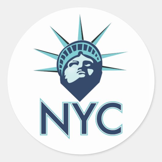 NYC Liberty Ronde Sticker (Voorkant)