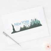 NYC Liberty Skyline Rechthoekige Sticker (Envelop)