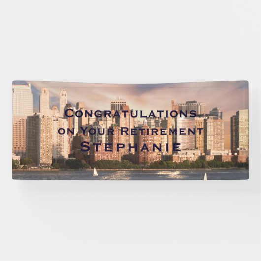 NYC Lower Manhattan Skyline BIG Retirement Banner (Horizontaal)