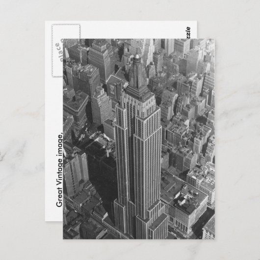 NYC ~ Luchtrijk Uitzicht St. Bldg/McCreey's Briefkaart (Voorkant / Achterkant)