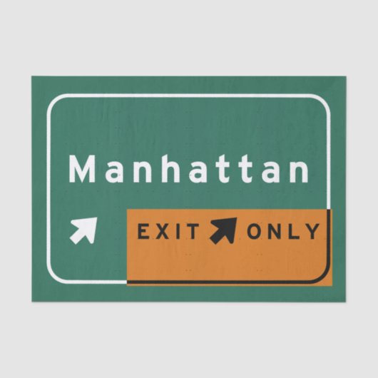 NYC Manhattan Exit Interstate Highway Road Tissuepapier (Voorkant)