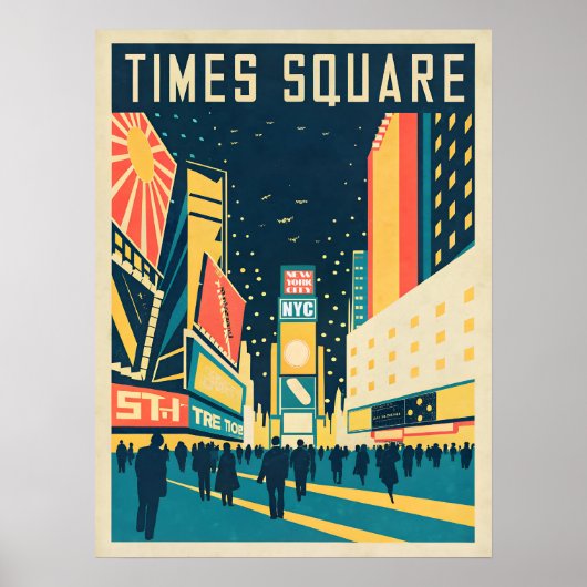 NYC met prachtige Times Square Poster (Voorkant)