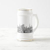 NYC monochrome skyline tekst Bierpul (Voorkant rechts)