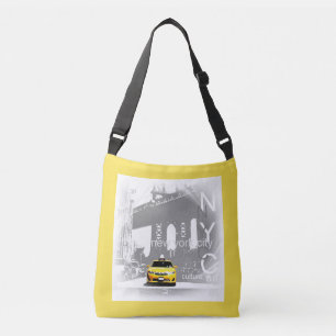 NYC New York City Brooklyn Geel Taxi Modieus Crossbody Tas